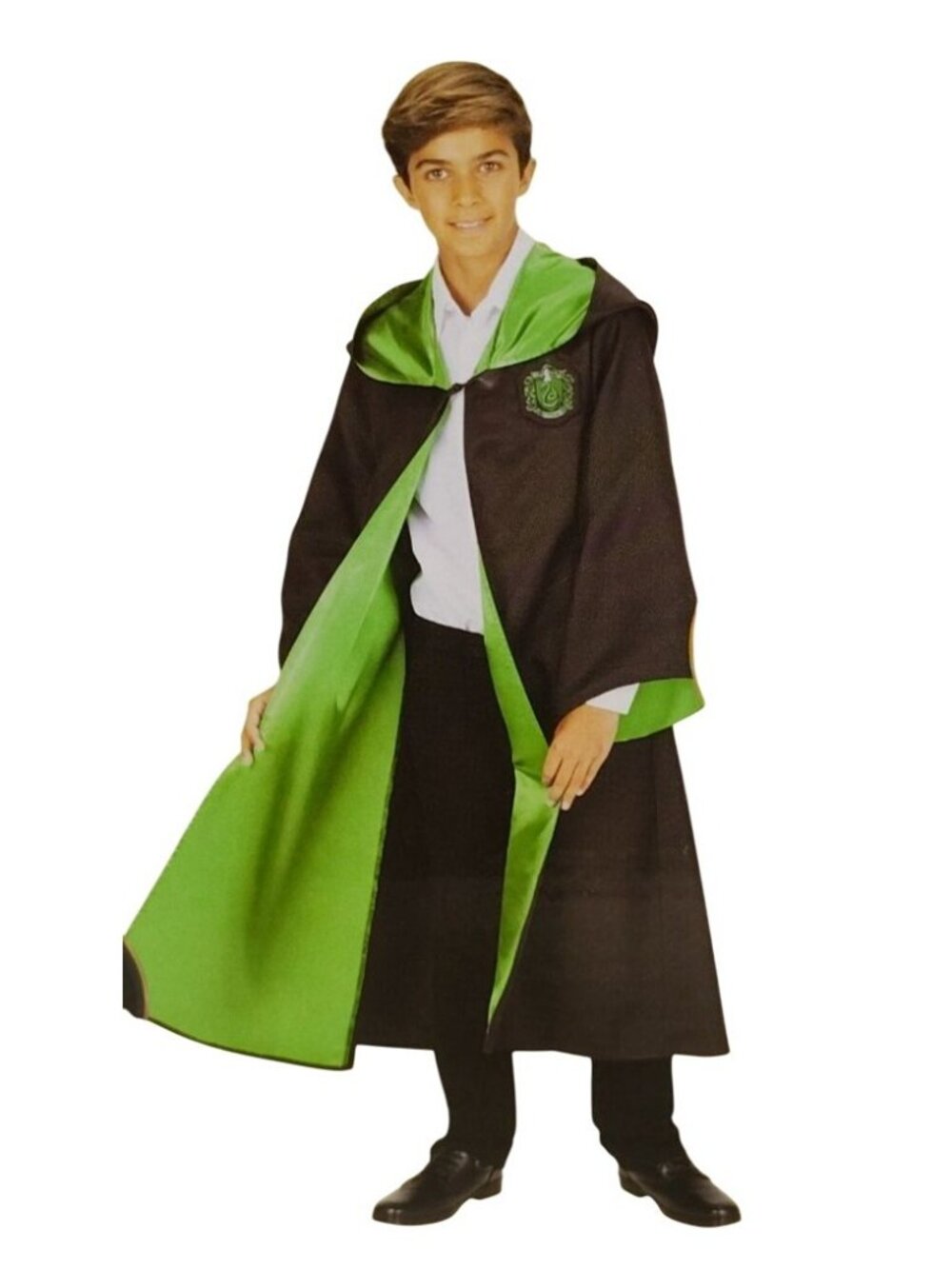 Harry Potter Slytherin Kids Costume Robe With Hood Ages 10+ Officially Licensed